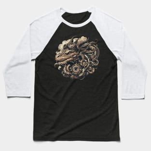 Untamed Steampunk Fantasy Dragon Baseball T-Shirt